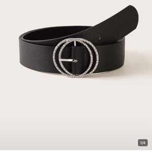 Elegant Black Belt with Silver Buckle